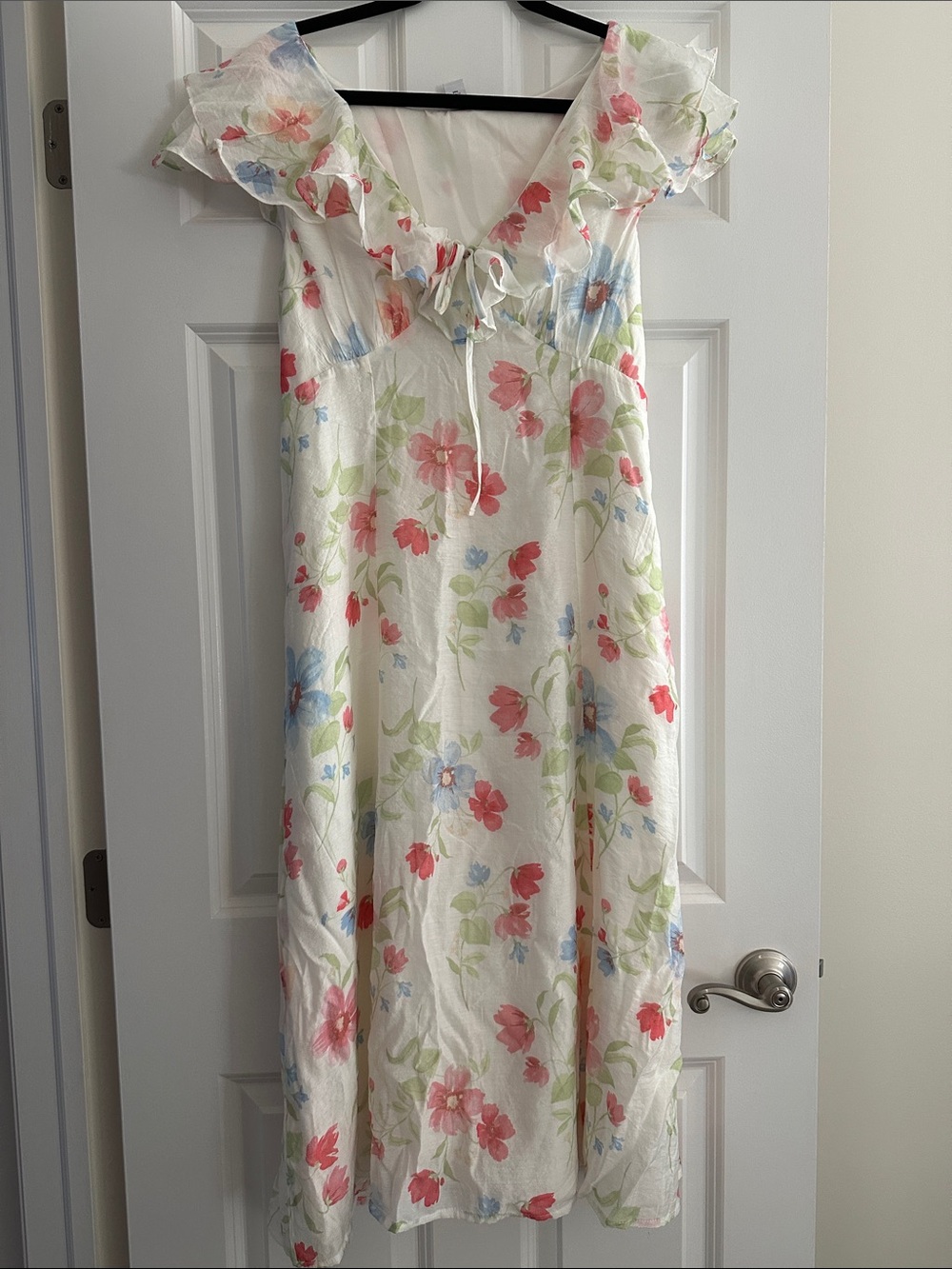 Old Navy Cream Floral Ruffle Dress